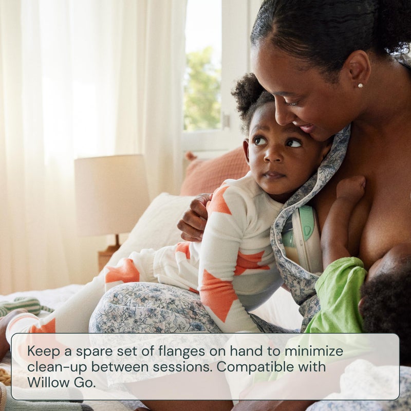 Willow Go - Hands Free Breast Pump - Wearable Breastfeeding Pump - Portable, Electric, Cordless, & 9 Levels of Hospital Grade Suction Strength - Postpartum Essentials - 24mm Flanges - 2pk - Image 3